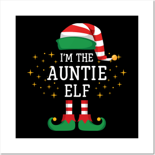 I'm The Auntie Elf Matching Family Christmas Pajama Posters and Art